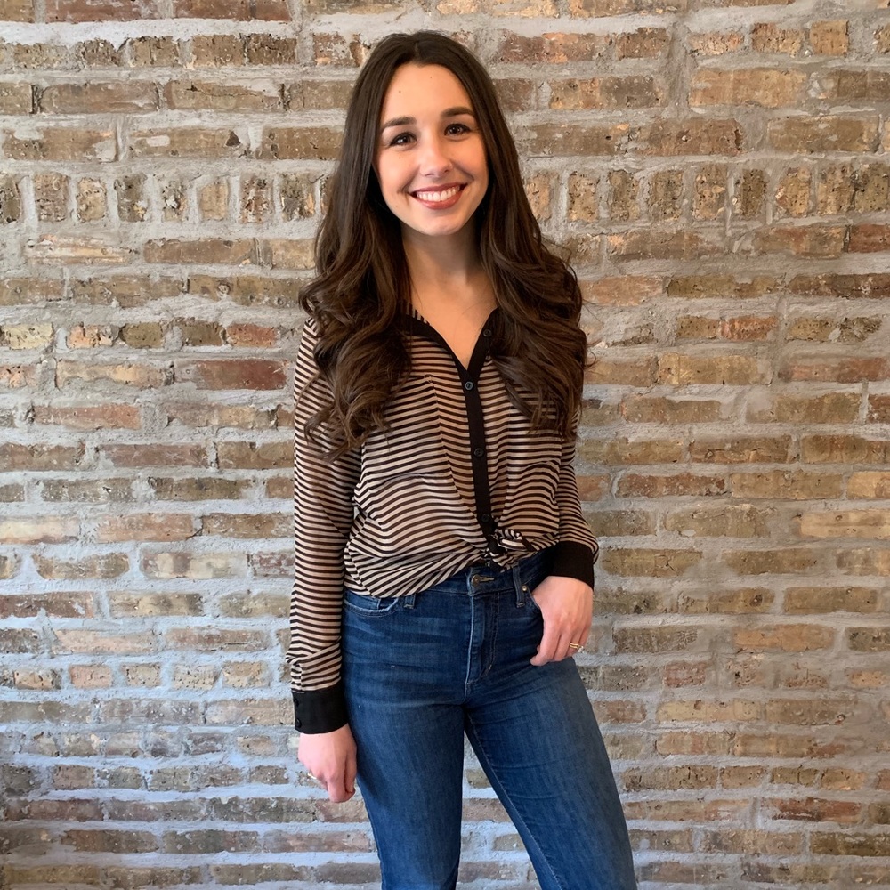 Striped button up blouse